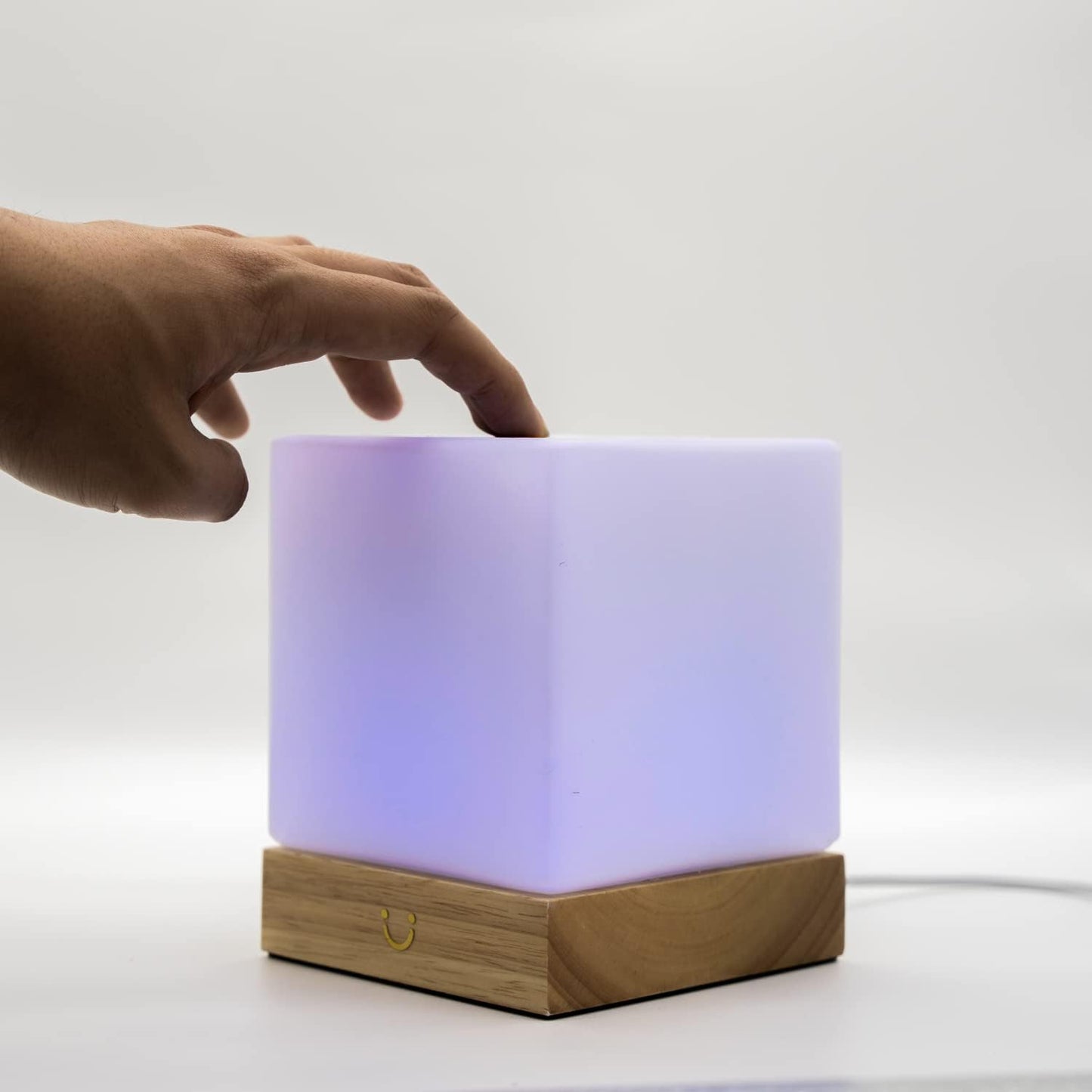 Dacida Cube Friendship Lamp v2 Extended WiFi Range - Bluetooth Setup - Wood & Glass Design (Set of Two, Walnut)