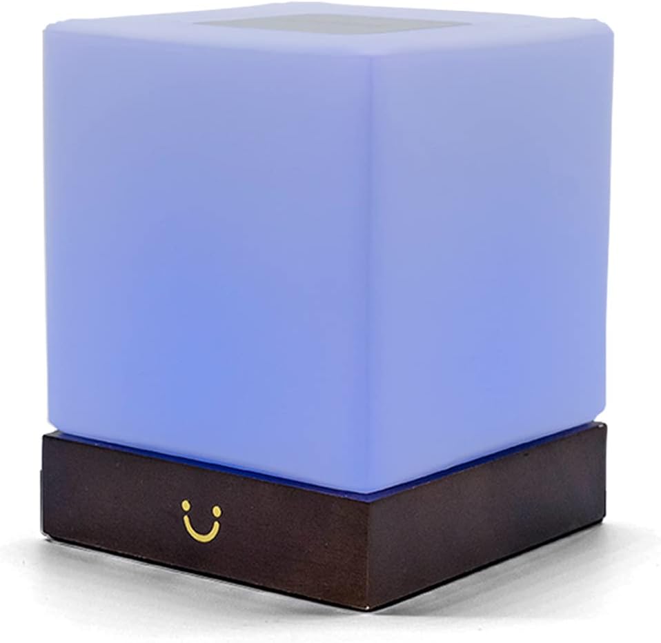 Dacida Cube Friendship Lamp v2 Extended WiFi Range - Bluetooth Setup - Wood & Glass Design (Set of Two, Walnut)