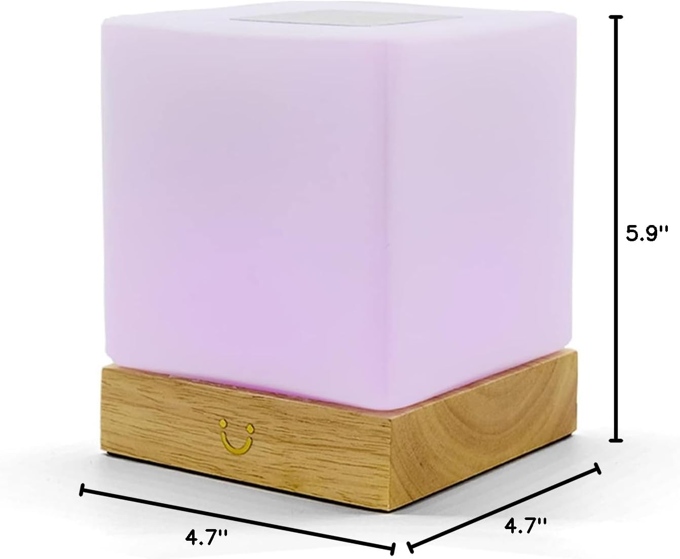 Dacida Cube Friendship Lamp v2 Extended WiFi Range - Bluetooth Setup - Wood & Glass Design (Set of Two, Walnut)