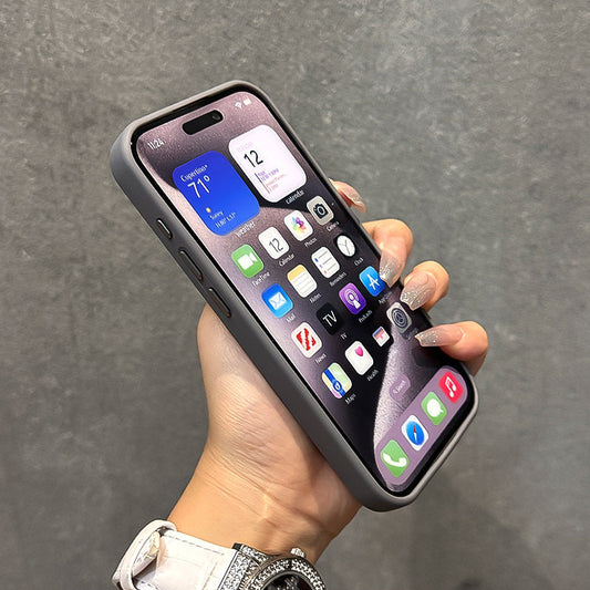 Transparent Acrylic Shockproof Case with Sunglasses Holder & Electroplated Buttons for iPhone