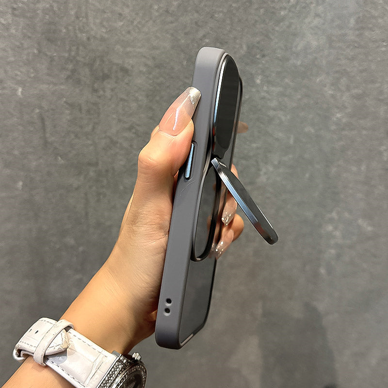 Transparent Acrylic Shockproof Case with Sunglasses Holder & Electroplated Buttons for iPhone