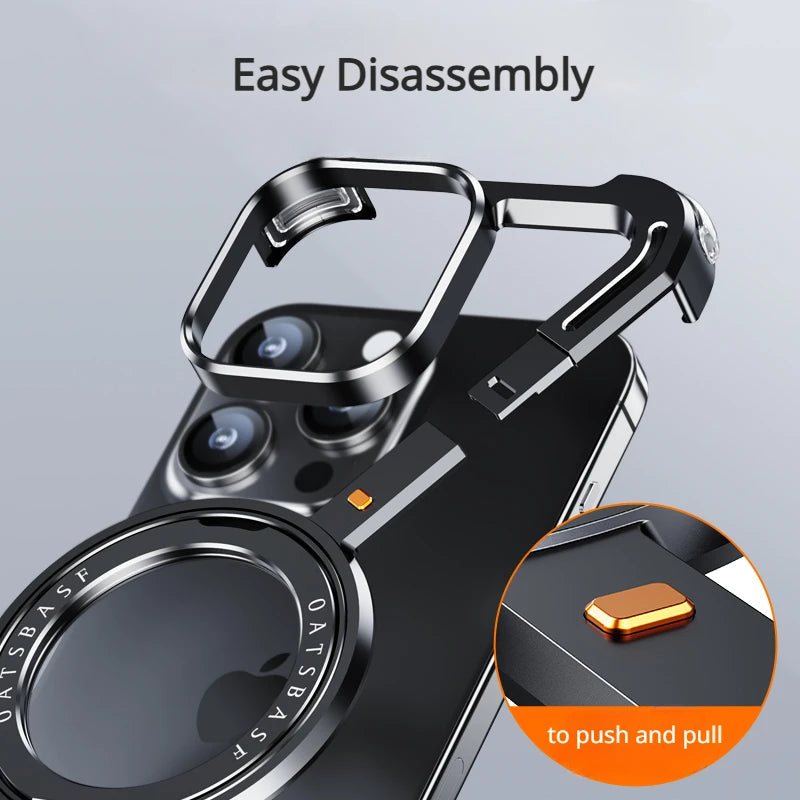 XTREMEDEALS Z Shape Metal Magnetic Bumper Case with 360° Rotating Holder – Lightweight Shockproof Protective Cover